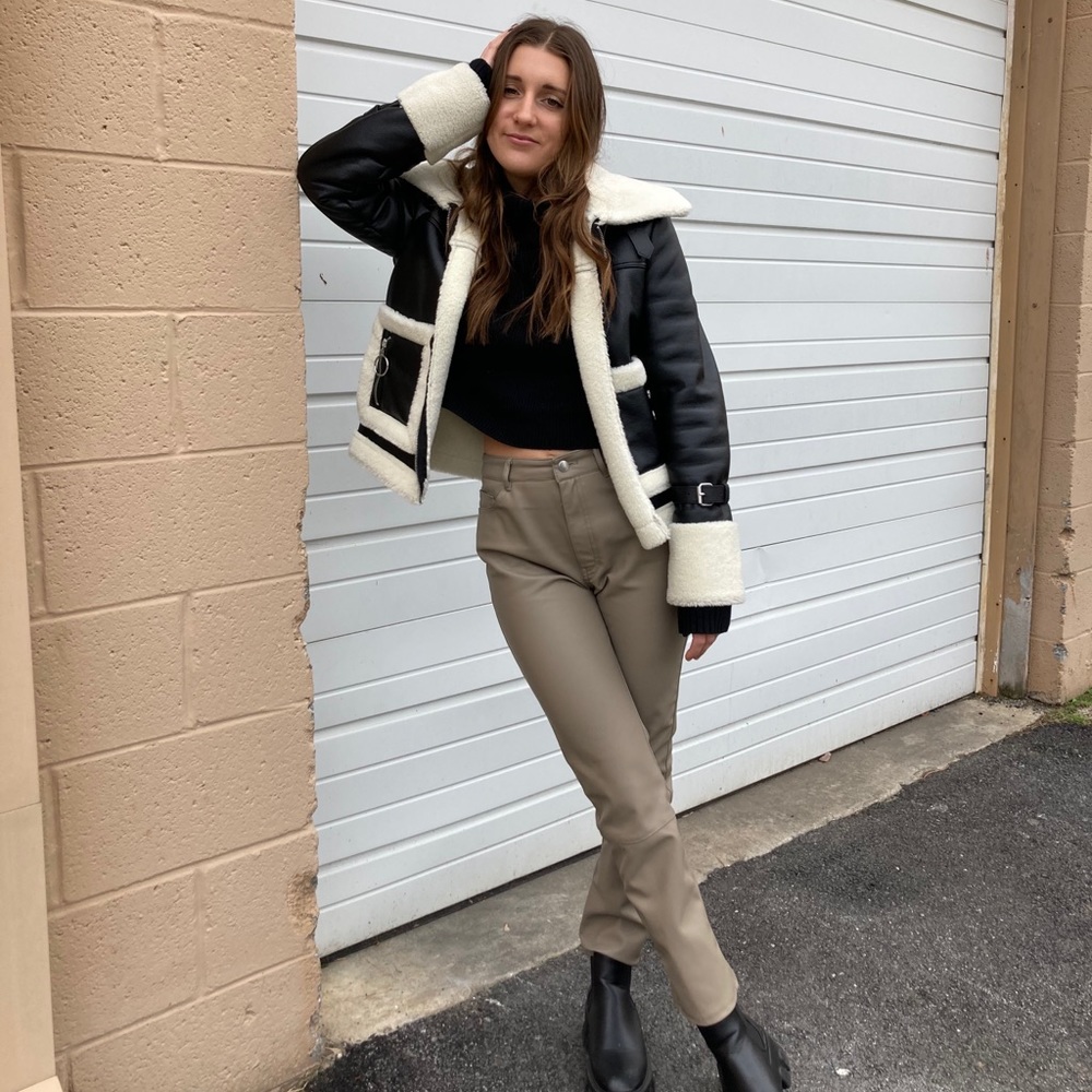 WORN ONCE. leather pants
